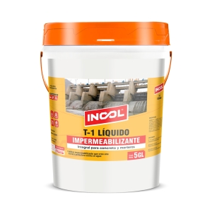 IMPERMEABILIZANTE INTEGRAL CONCRETO Y MORTERO - INCOL® T-1 LIQUIDO  (5 GL)