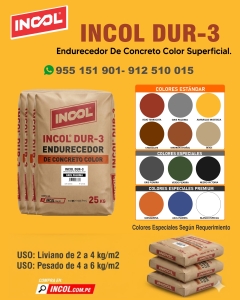 INCOL® DUR-3 (25 KG) ENDURECEDOR DE CONCRETO COLOR 